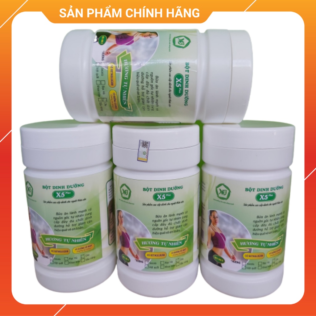 04 Bột dinh dưỡng X5 Plus- dành cho người thừa cân  từ mầm ngũ cốc, betaglucan tăng sức đề kháng,giảm cân an toàn