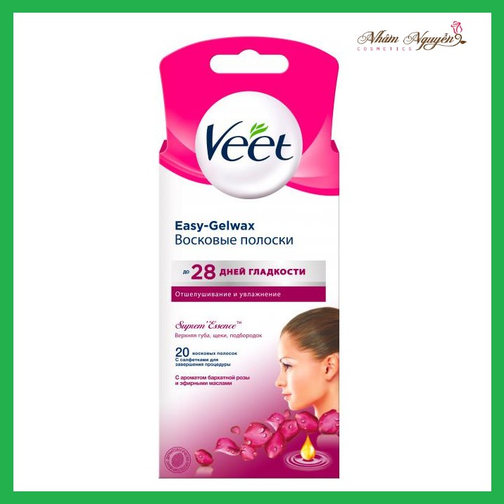 Miếng Wax Veet Triệt Lông Mặt và Tẩy Ria Mép 20 Miếng
