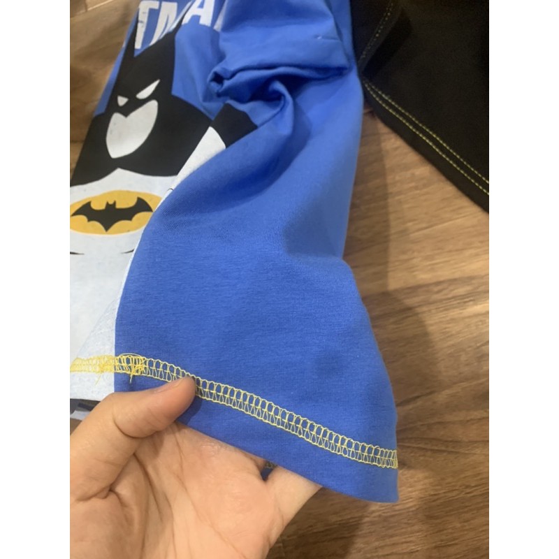 Áo siêu nhân cho bé trai, áo siêu nhân Batman có áo choàng phía sau xịn sò chất cotton đẹp