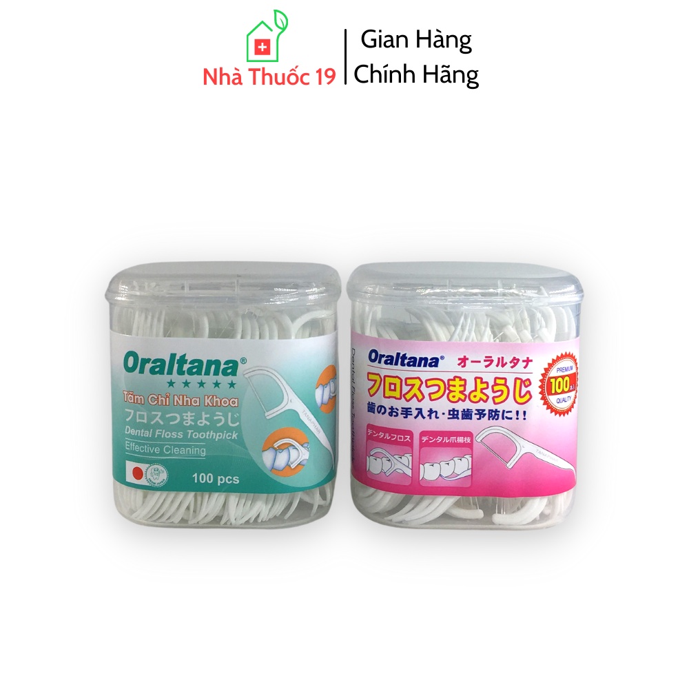 Tăm chỉ nha khoa Oraltana Hộp 100 que tăm kẽ răng Oral Tana, tăm chỉ nha khoa đạt chuẩn xuất Nhật (Giao màu ngẫu nhiên)