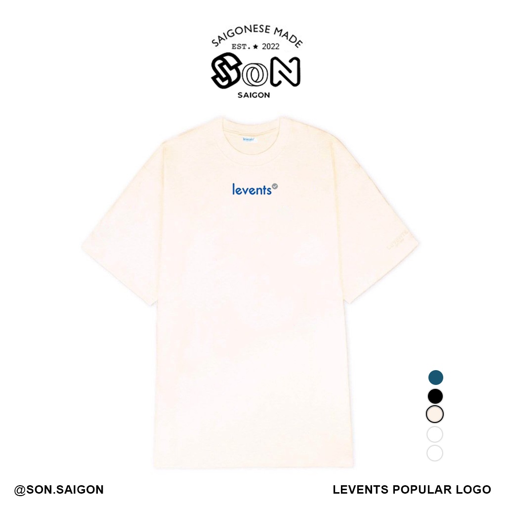 Áo thun Levents Popular Logo - Tee/ Cream Blue local brand Son.saigon