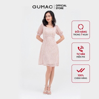 Đầm cổ vuông đăng ten thời trang gumac db867