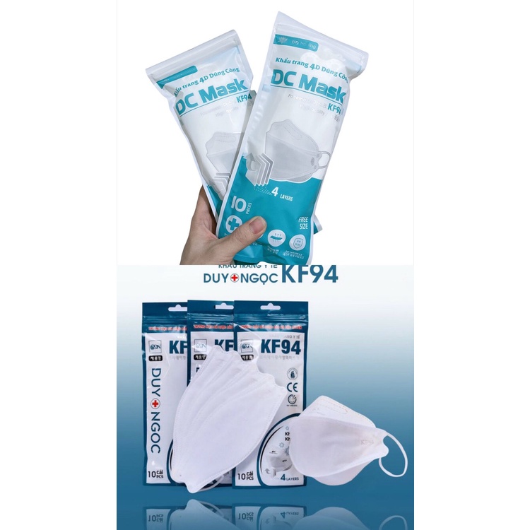 Thùng 300 cái khẩu trang KF94 4 lớp DC MASK/DUY NGỌC giá tốt nhất thị trường.(Túi 10 cái)