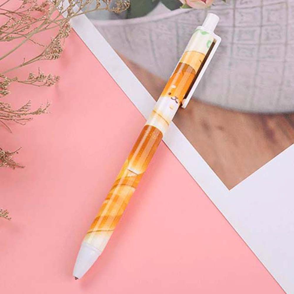 Set 5 Bút Bi Mực Đen Hình Quả Đào Nhiều Màu Có Thể Thu Gọn Tiện Dụng Cho Văn Phòng / Trường Học