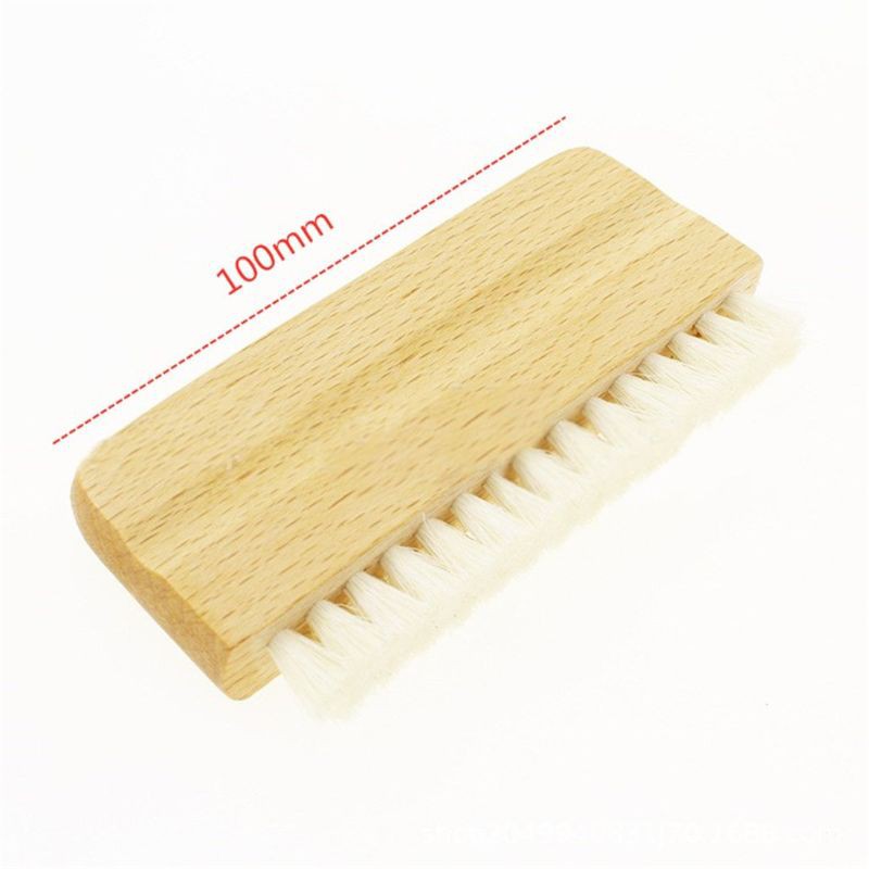 Nama* LP Vinyl Record Cleaning Brush Anti-static Goat Hair Wood Handle Brush Cleaner