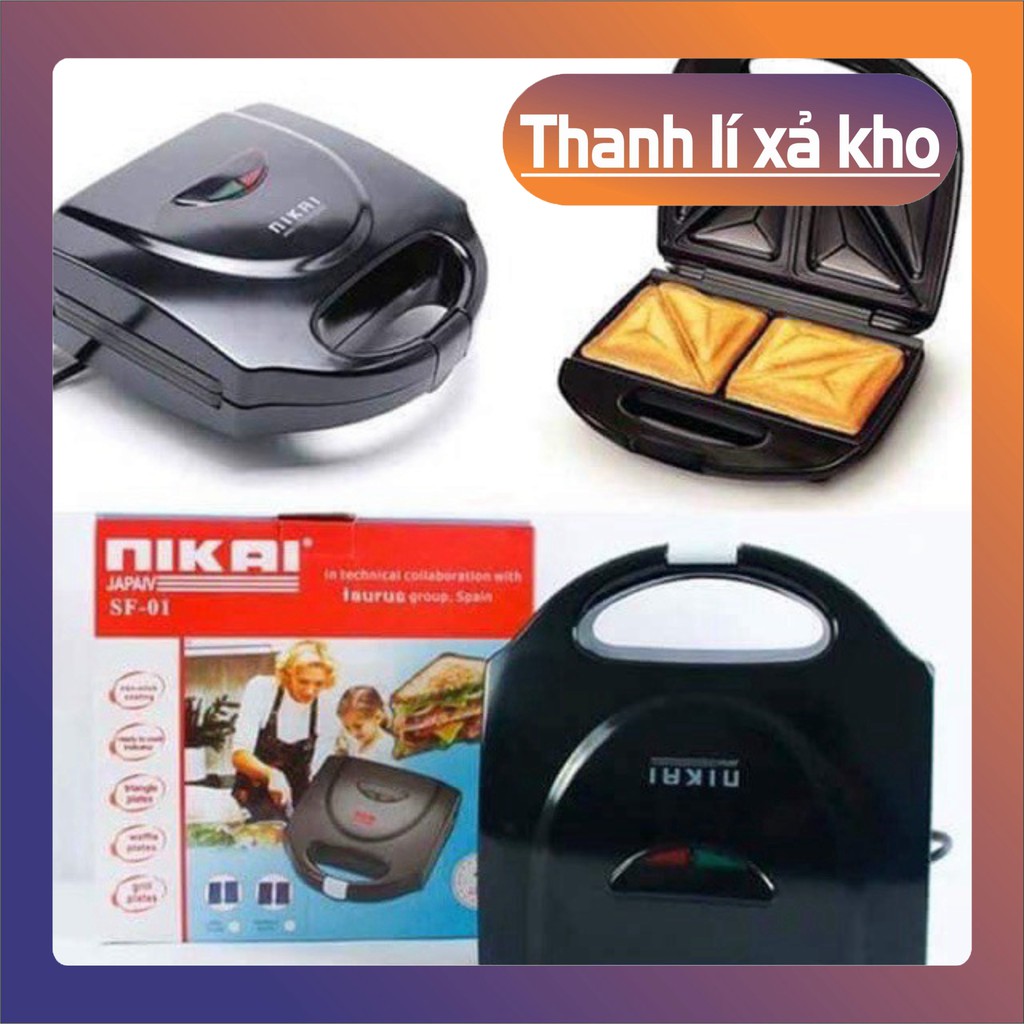 [FREE SHIP] Máy nướng bánh mỳ sandwich Nikai nhanh gọn, tiện lợi (ảnh thật) [FREE SHIP]