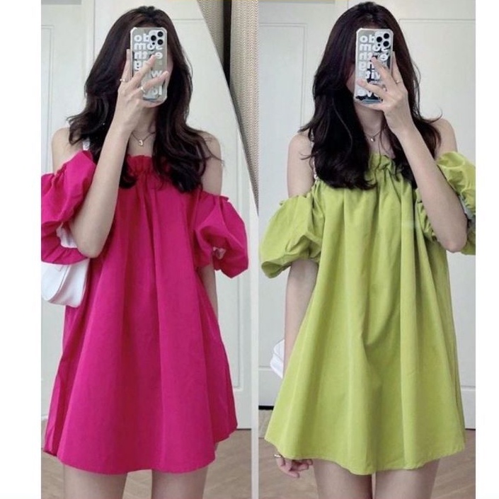 Áo bẹt vai tay phồng phôm suông giấu quần SIÊU HOT PC2022