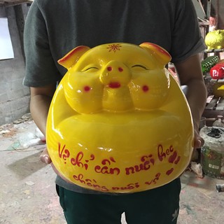 Lợn bụng phệ siêu to lợn đất tiết kiệm Free viết chữ theo yêu cầu