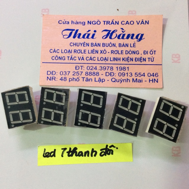 Led 7 thanh đôi A nốt cỡ 2.3 x1.8 cm gía cho 5 chiếc