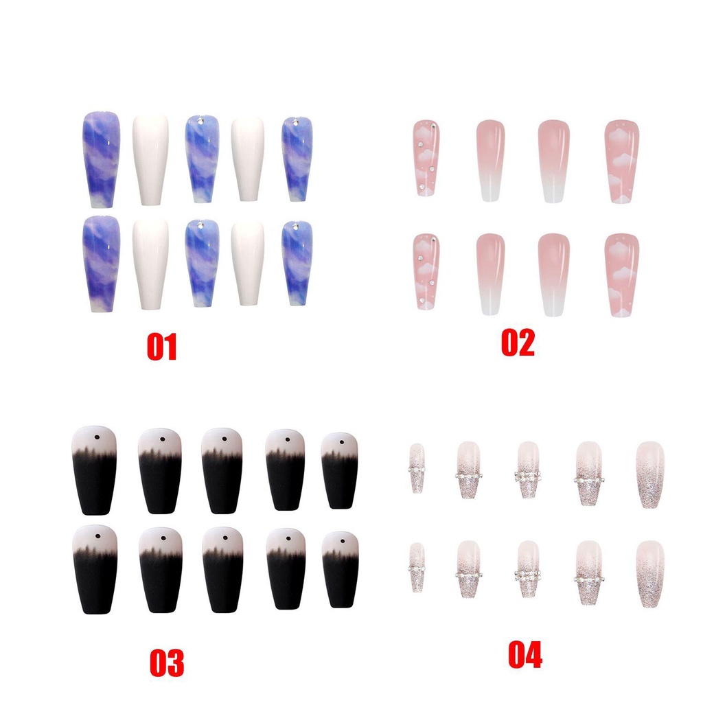 Hộp 24 Móng Tay Giả Múa Ba Lê Che Phủ Toàn Diện