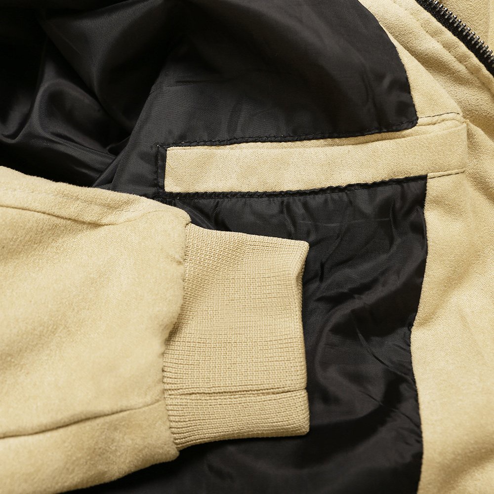 Áo Khoác Bomber Da Lộn Màu Camel Trơn CF, Chất Liệu Da Lộn, Mềm Mịn – CEFFYLO