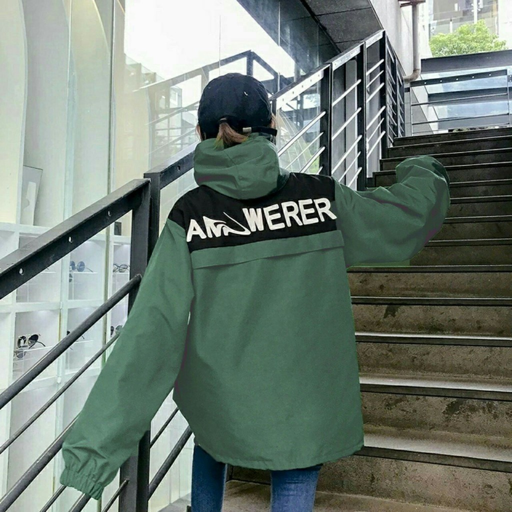 [Mã MASK2610K giảm 10K đơn từ 50K] [S01] Áo khoác dù nữ 2 lớp ANSWEAR form rộng cá tính - M050 | BigBuy360 - bigbuy360.vn