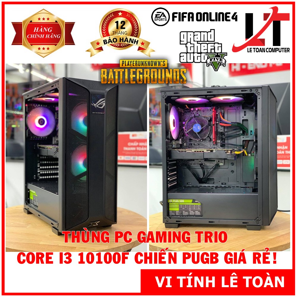 THÙNG PC GAMING TRIO I3 10100F CHIẾN PUGB GIÁ SIÊU TỐT!