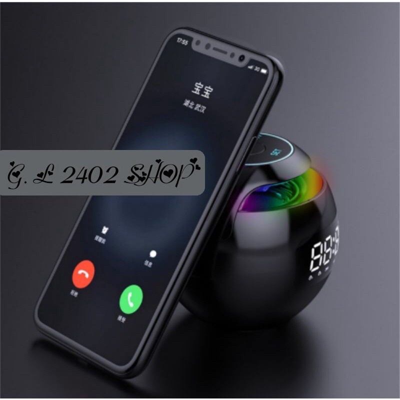 Loa Bluetooth mini kiêm đồng hồ màn hình LED có chức năng báo thức