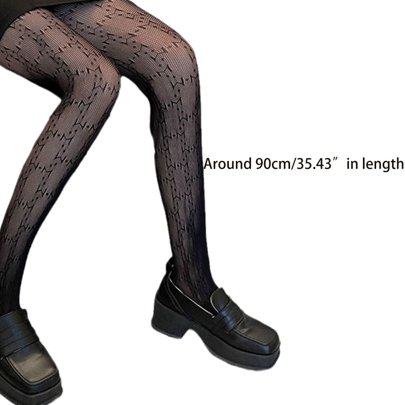 Youyo Quần Tất Lưới Ren Rỗng Họa Tiết Chữ Cái Dành Cho Nữ