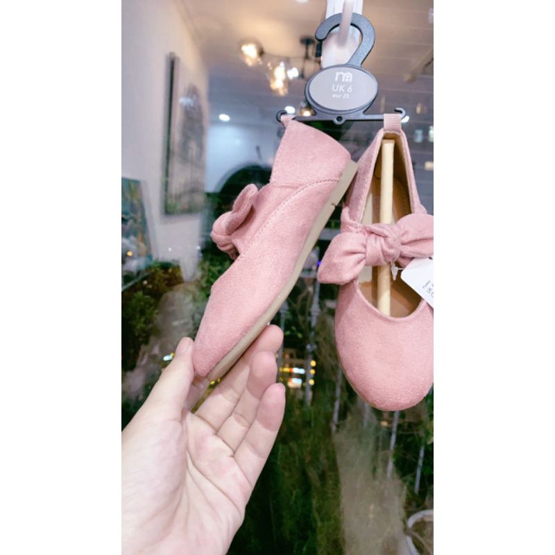 Giày Bệt Bé Gái Nơ Hồng Xuất Dư