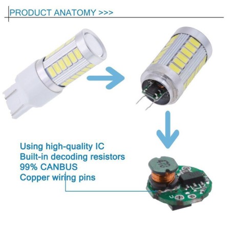 Đèn LED phanh thắng chân T20 7443 7440 5630 lùi hậu đuôi cho xe hơi ô tô Mazda 2 3 cx5 6 cx8 cx9 Ford Ranger SH