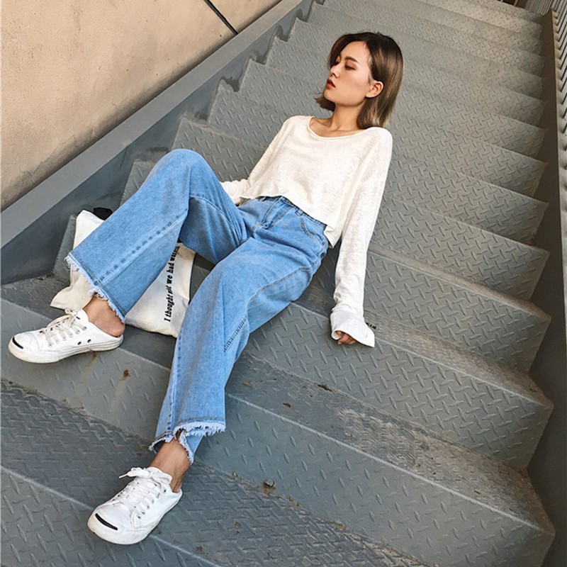 Quần jean baggy dài IELGY ống rộng năng động cho nữ