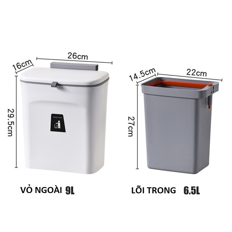 Thùng Rác Móc Tủ Có Ruột Thùng Bên Trong