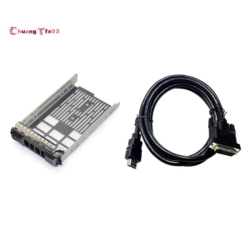 1 Set F238F 3.5 Inch Sas Caddy Caddy Tray For Dell Poweredge & 1 Pcs Hdmi To Dvi D 24 + 1 Pin Cable 1080p
