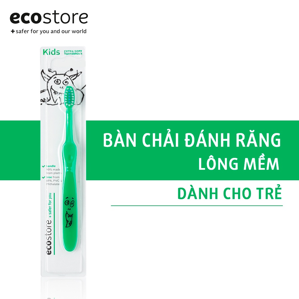 Ecostore Bàn chải đánh răng trẻ em lông mềm gốc thực vật (Toothbrush Soft Kids) nhiều màu giao ngẫu nhiên