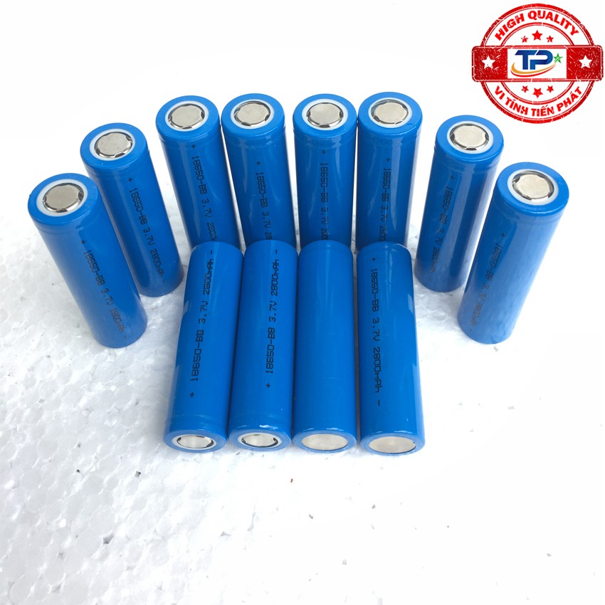 Bộ 1 pin sạc 18650 3.7V 2800mAh dùng cho đèn sạc, quạt sạc, đèn pin, đồ chơi điện tử, loa, sạc dự phòng ... đầu bằng