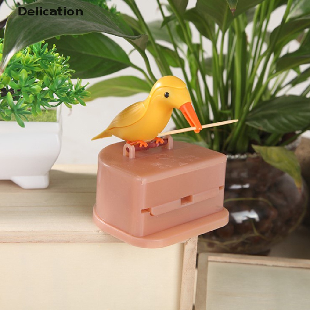 1 Hộp Đựng Tăm Xỉa Răng Tự Động Hình Chú Chim Dễ Thương Sáng Tạo
