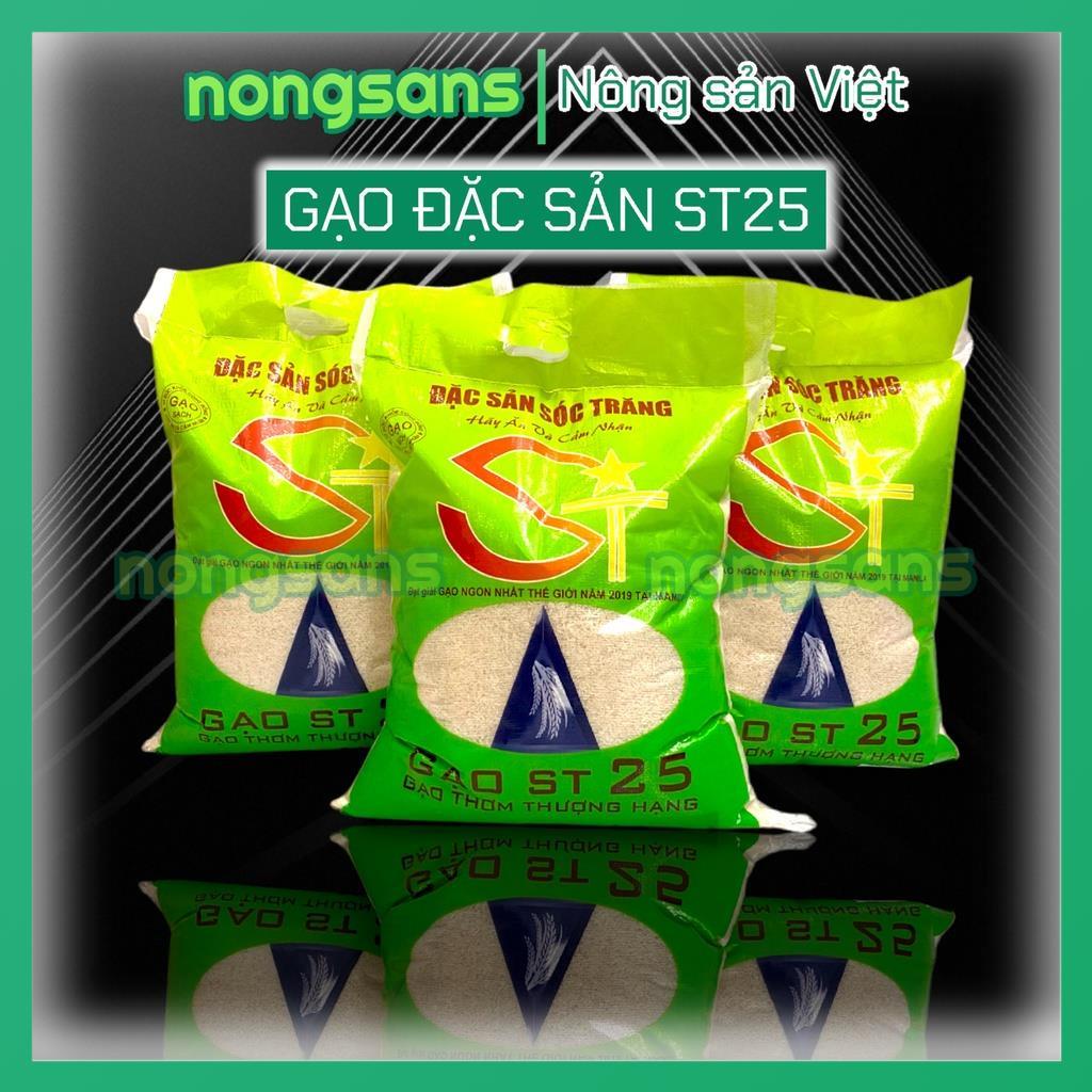 Gạo ST25 𝐁𝐀𝐎 𝟓𝐊𝐆 Đặc sản Sóc Trăng thơm ngon cao cấp