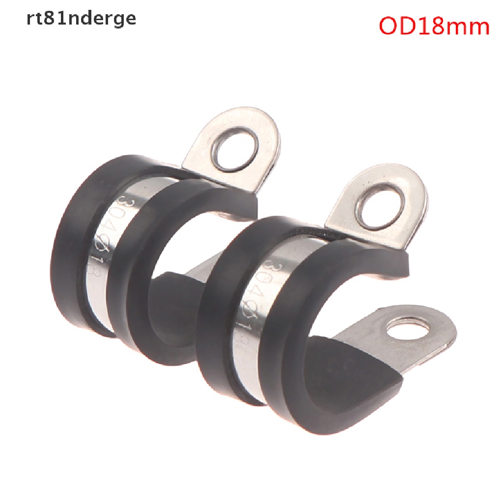 【ge】 2pcs 304 Stainless Steel Rubber Lined P Clips Cable Mounting Hose Pipe Clamp  .
