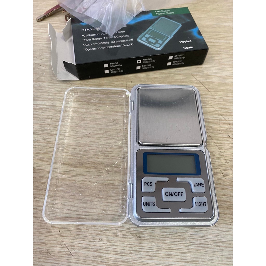 Cân tiểu ly điện tử mini trang sức pocket 0,01g - 200g bỏ túi nhà bếp siêu chính xác gọn nhẹ mang đi du lịch văn phòng