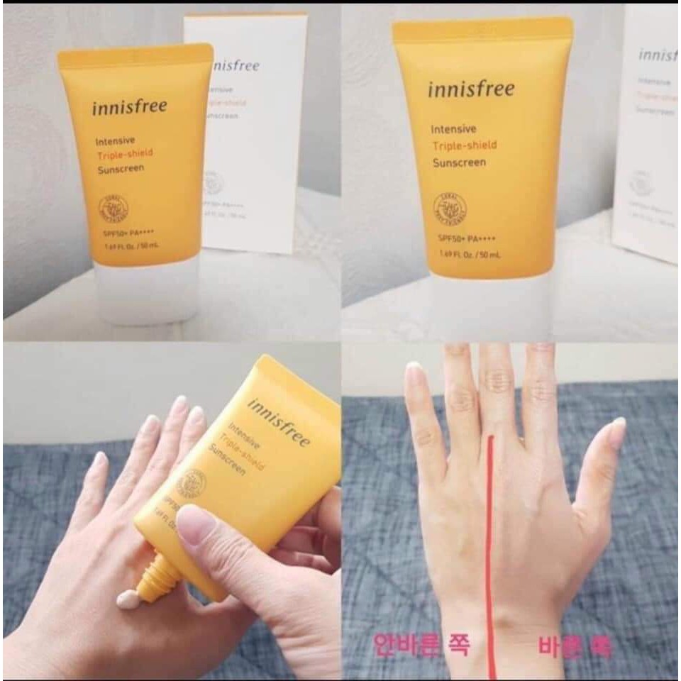 Kem chống nắng nnisfree Intensive Triple Care Sunscreen SPF50+ lâu trôi làm sáng da | BigBuy360 - bigbuy360.vn