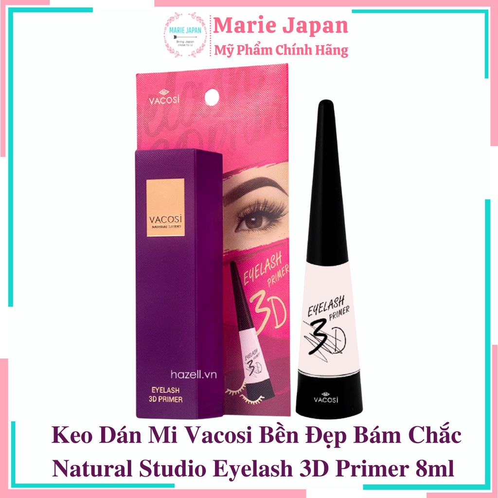 Keo Dán Mi Vacosi Bền Đẹp Bám Chắc Natural Studio Eyelash 3D Primer 8ml