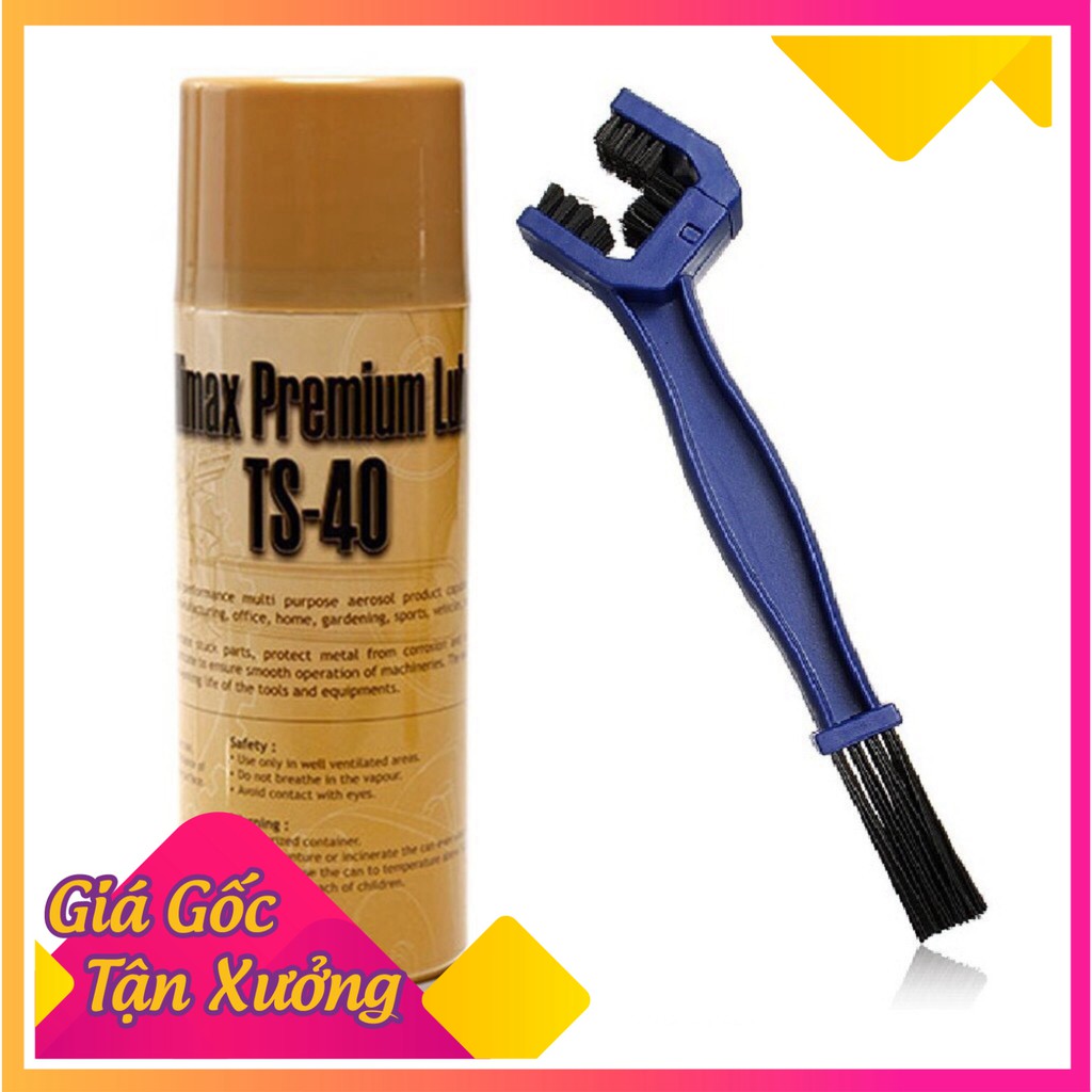 Combo Chai Xịt Xích TS40 + Chổi cọ xích 3 chiều!