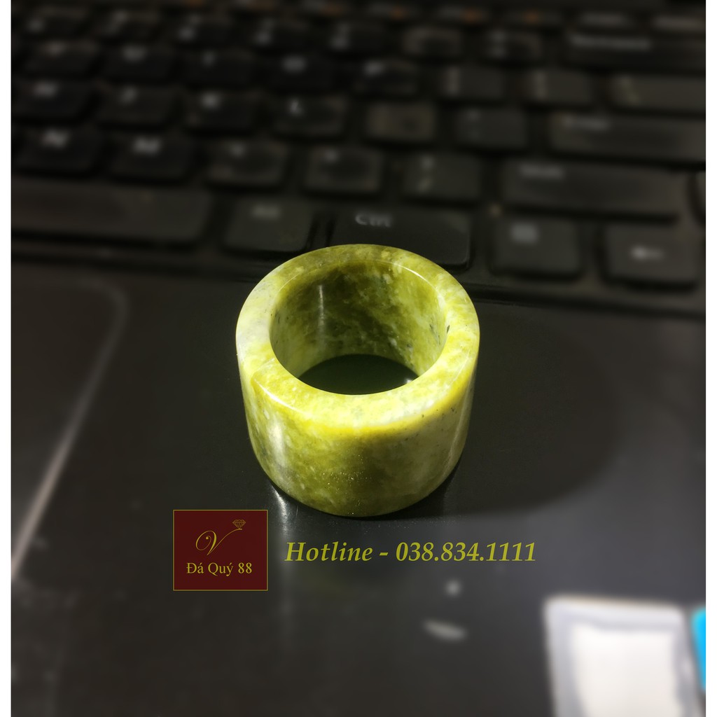 Nhẫn càn long đá sepentine tự nhiên văn chấn, Yên Bái đeo ngón cái, ngón trỏ