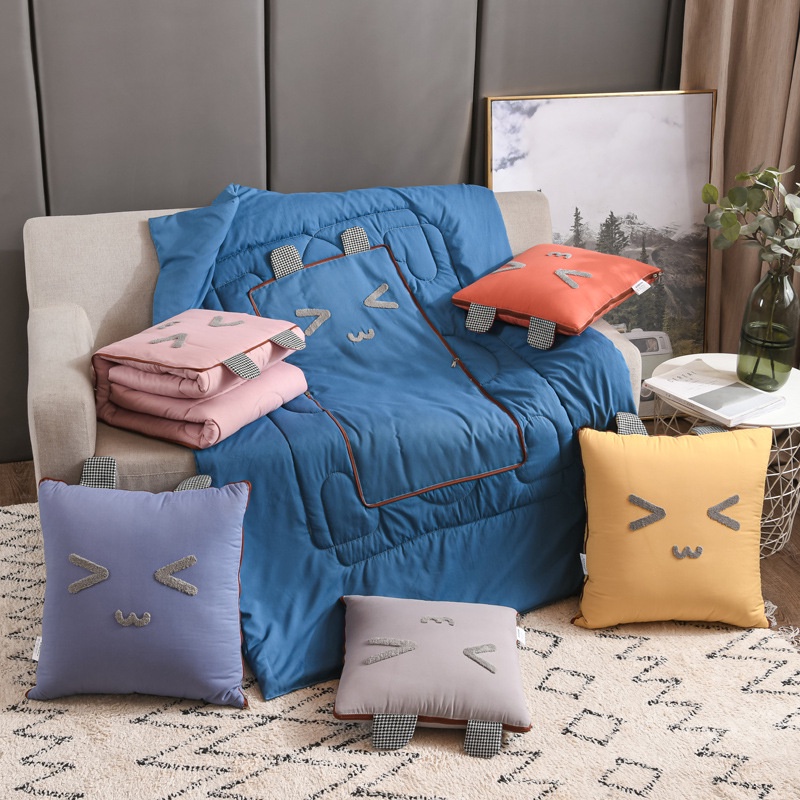 Bộ Chăn Gối Bông PP Cotton Dày Gấp Được 2 Trong 1 in Họa Tiết Hoạt Hình Trang Trí Nhà Cửa / Xe Hơi /