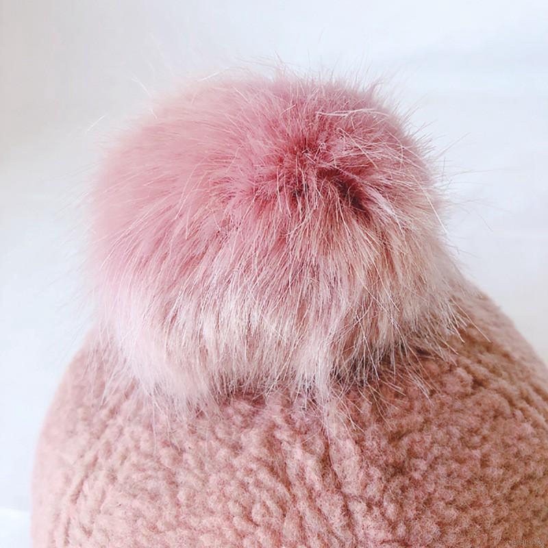 Nón kết phối lông thú phong cách Hàn Quốc cho bé