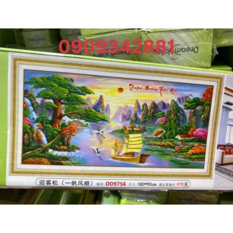 Tranh đính đá Thuận buồm xuôi gió   mẫu mới. dream valley 180*90 cm -D9756 ( chưa đính)