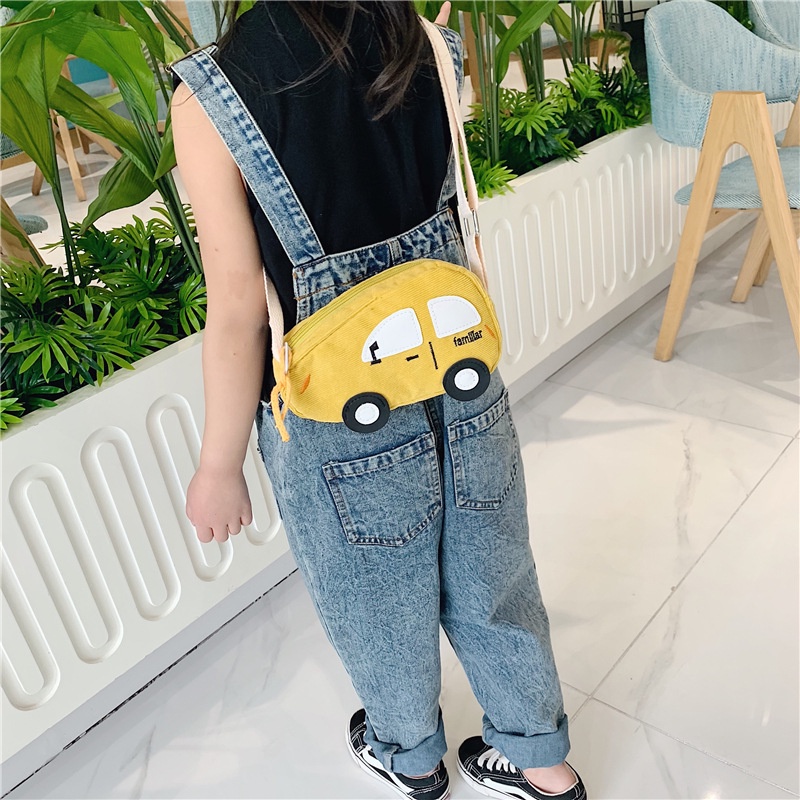 Túi Đeo Chéo Mini Vải Canvas Siêu Nhẹ In Họa Tiết Hoạt Hình Dễ Thương Cho Bé Trai Và Gái