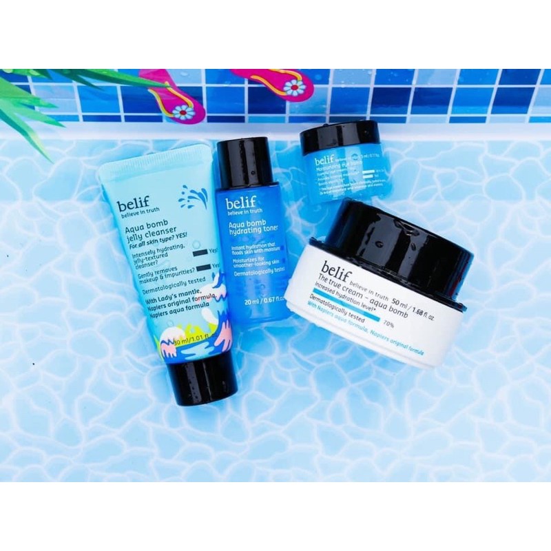 (Bill US) - Set dưỡng da cấp ẩm Belif Aqua Bomb Deep Hydration Set 4 món