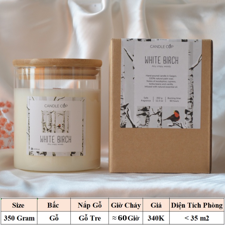 Nến Thơm hương gỗ AGAYA Candle Cup - Mùi WHITE BIRCH