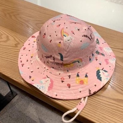 Mũ vải rộng vành in hoạt tiết hoạt hình ngộ nghĩnh cho bé trai & bé gái  N01122