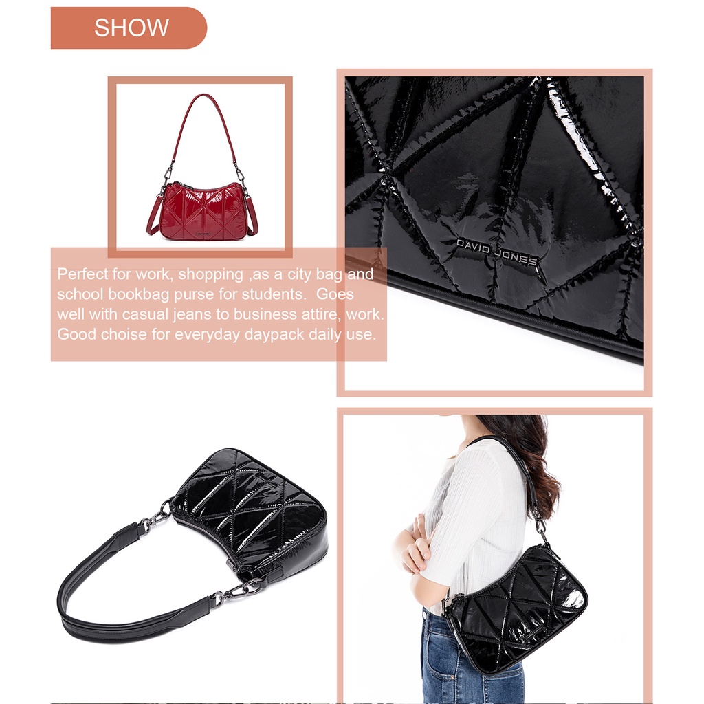 DAVID JONES Túi Da Pu Đeo Chéo Nhỏ Xinh Thời Trang Cho Nữ