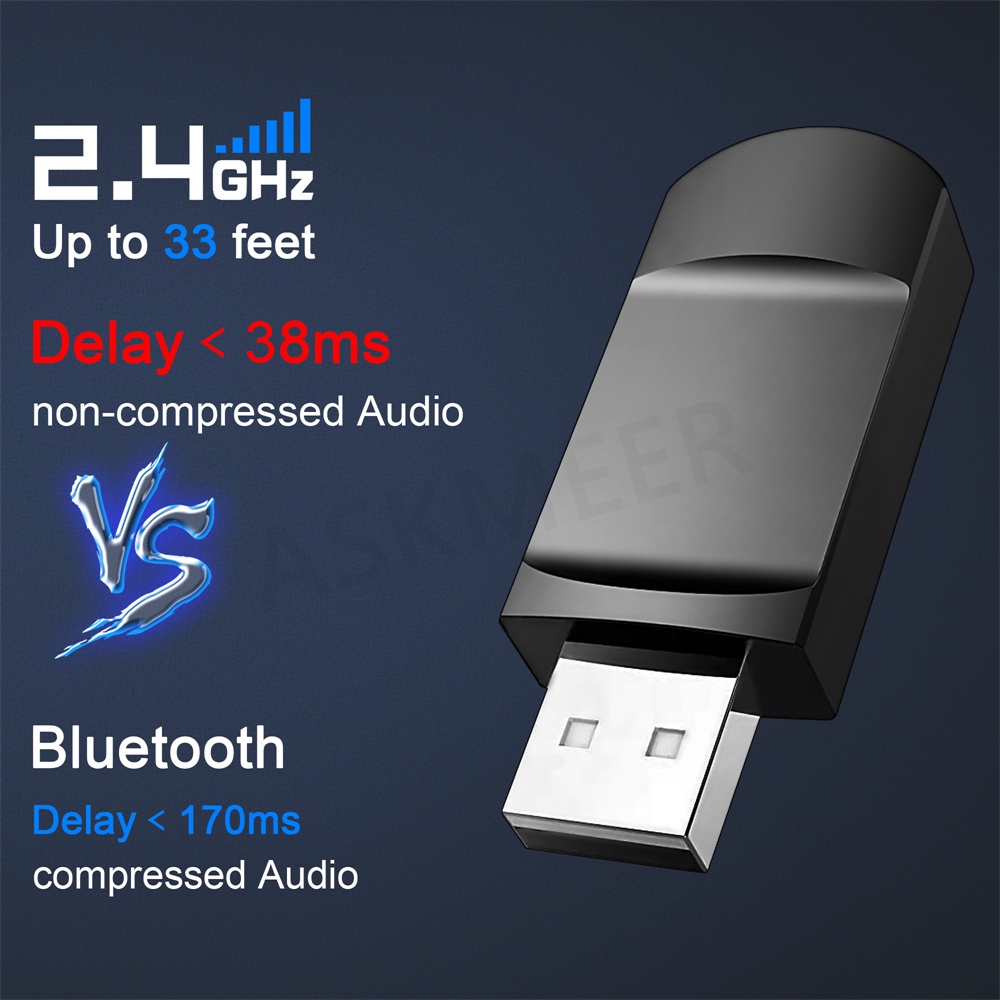 Tai Nghe Chơi Game Bluetooth Không Dây 2.4Ghz Có Mic Cho PS5 PS4 / Laptop / Điện Thoại Sử Dụng 48 Giờ