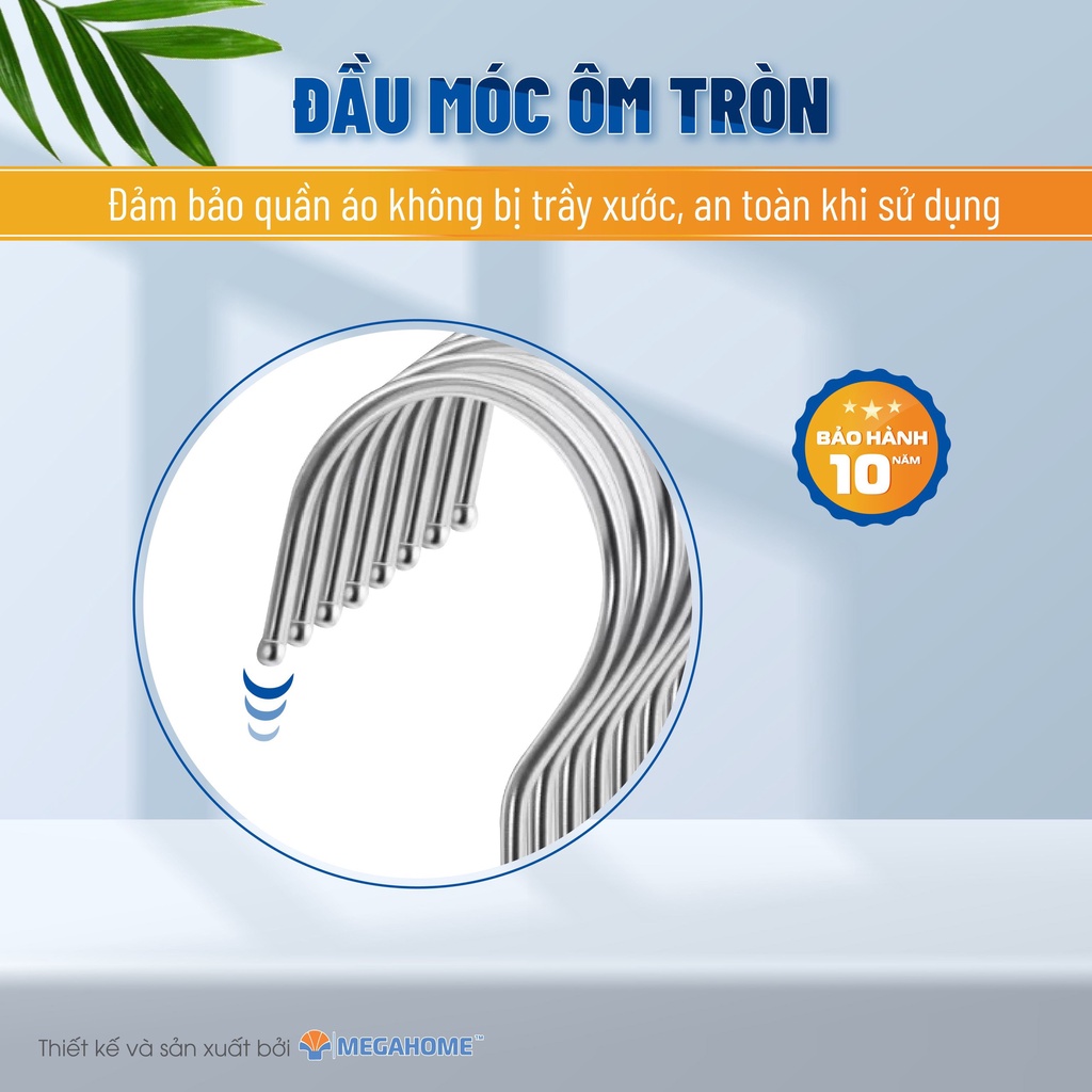 Combo 20 Móc inox Saigoncook dày dặn, Móc phơi quần áo