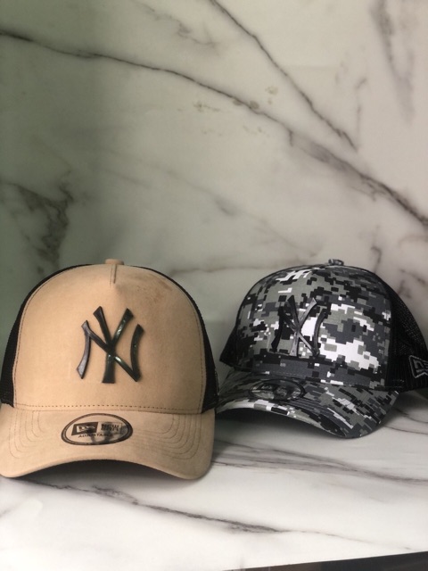 Nón kết phối lưới ép logo nhựa NY- NEW ERA