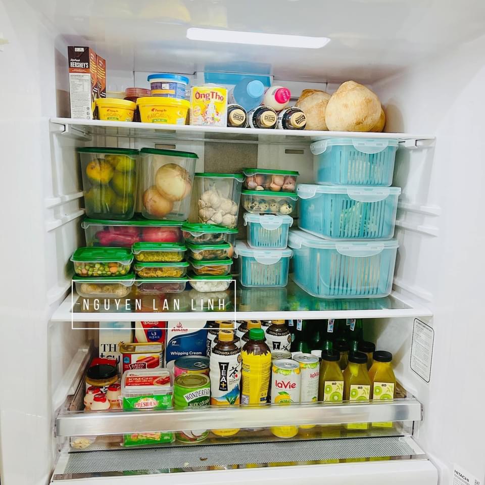 Bộ 5 Hộp Đựng Thực Phẩm Giỏ Có Nắp Đậy Khay Nhựa Kèm Rổ Ráo Nước Để Tủ Lạnh Bảo Quản Thức Ăn Tiện Lợi