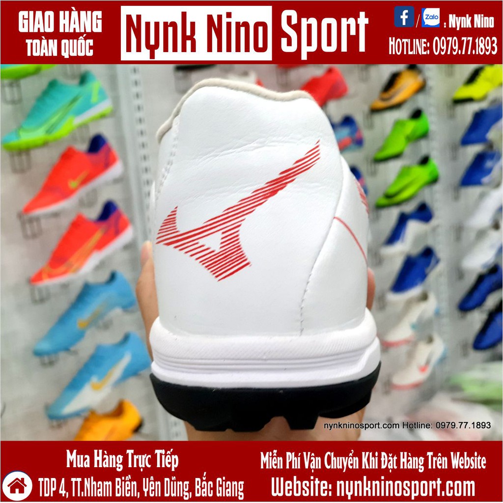 Giày Bóng Đá Mizuno Rebula Cup Trắng Vạch Đỏ TF