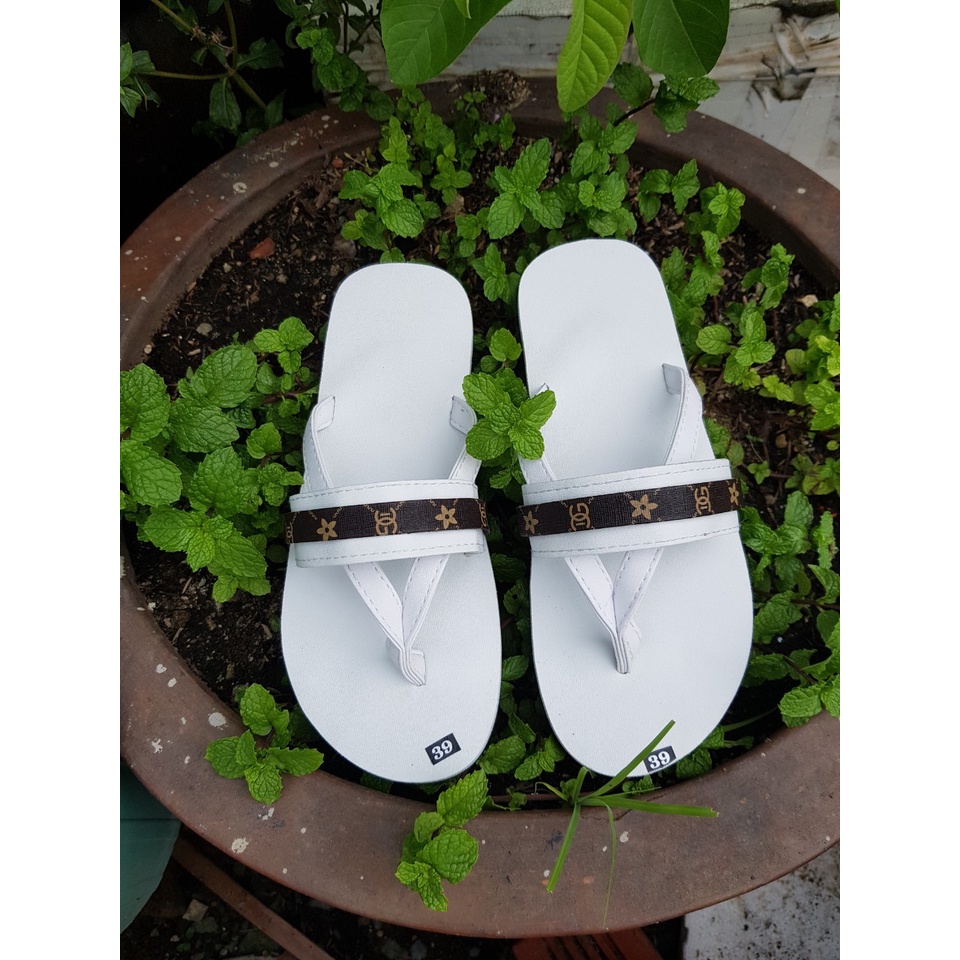 sandal đồng nai dép kẹp nam và nữ đế trắng quai trắng