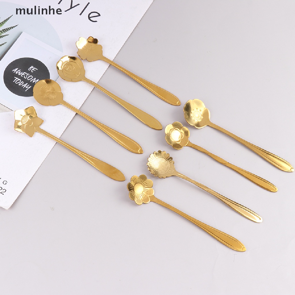 Muỗng Cà Phê Bằng Thép Không Gỉ Hình Hoa Cổ Điển