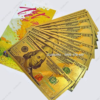 Combo 20 Tờ Tiền Đô Mạ Vàng Trang Trí Lưu Niệm Lì Xì - 6719